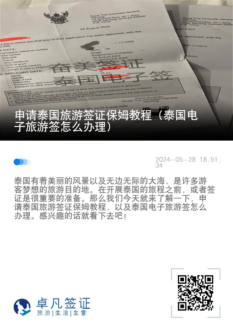 申請?zhí)﹪糜魏炞C保姆教程（泰國電子旅游簽怎么辦理）