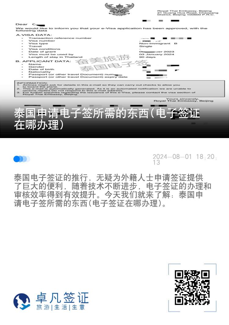 泰國申請(qǐng)電子簽所需的東西(電子簽證在哪辦理)
